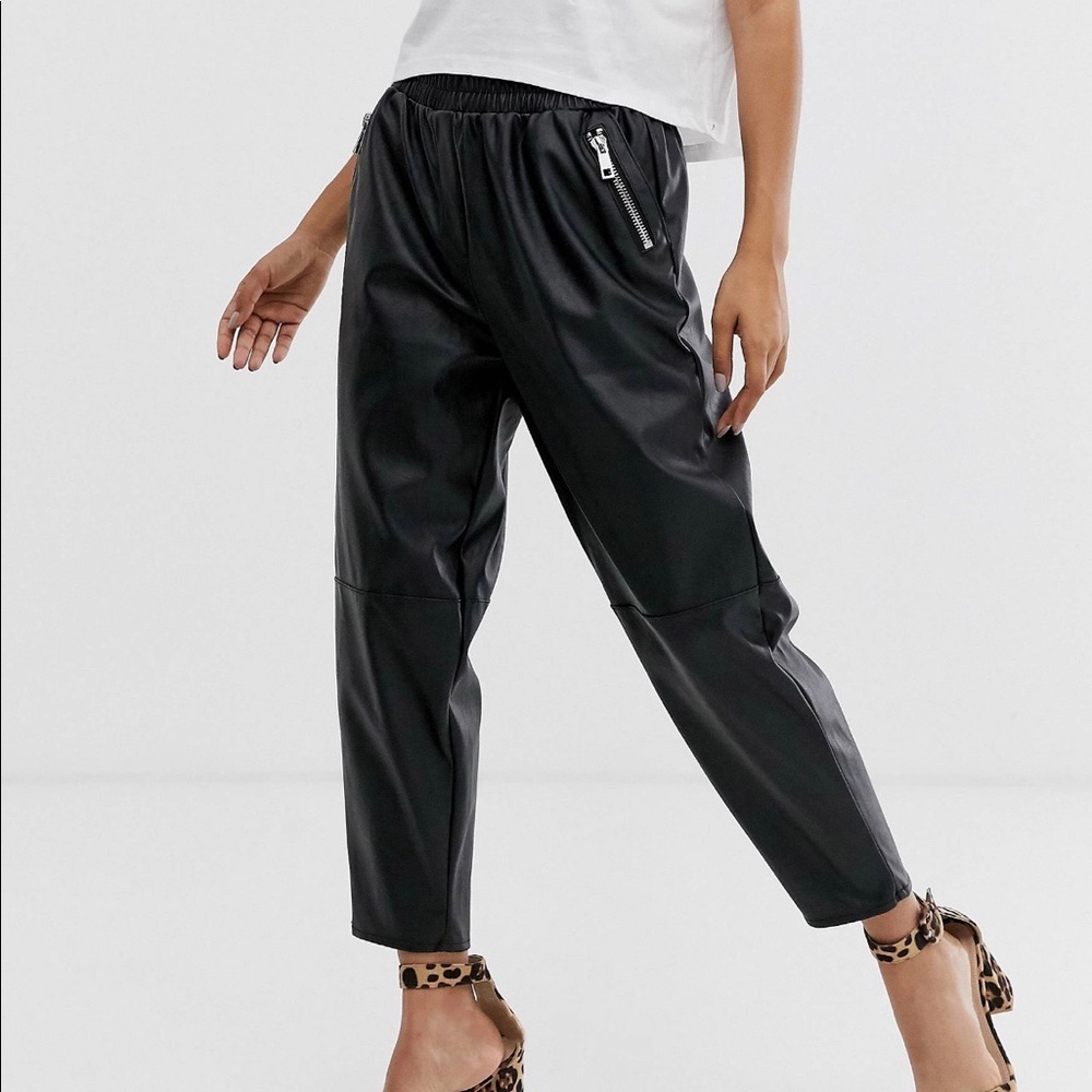NWT Tapered Faux Leather Pants